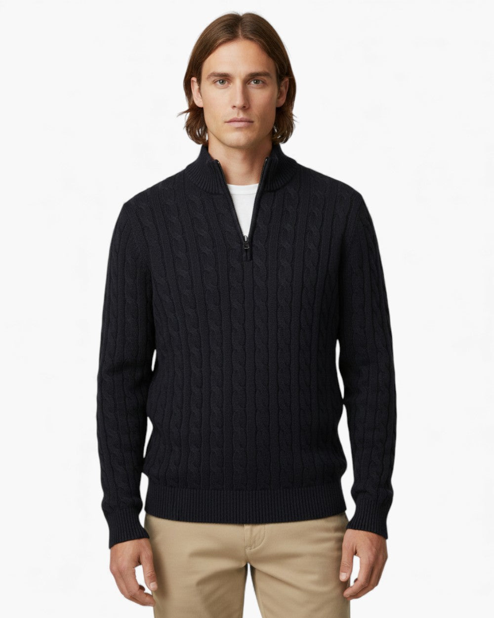 Regular Quarter-Zip Sweater Cable Knit