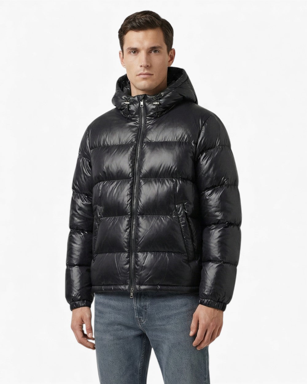 Hooded Puffer Jacket with Quilted Design