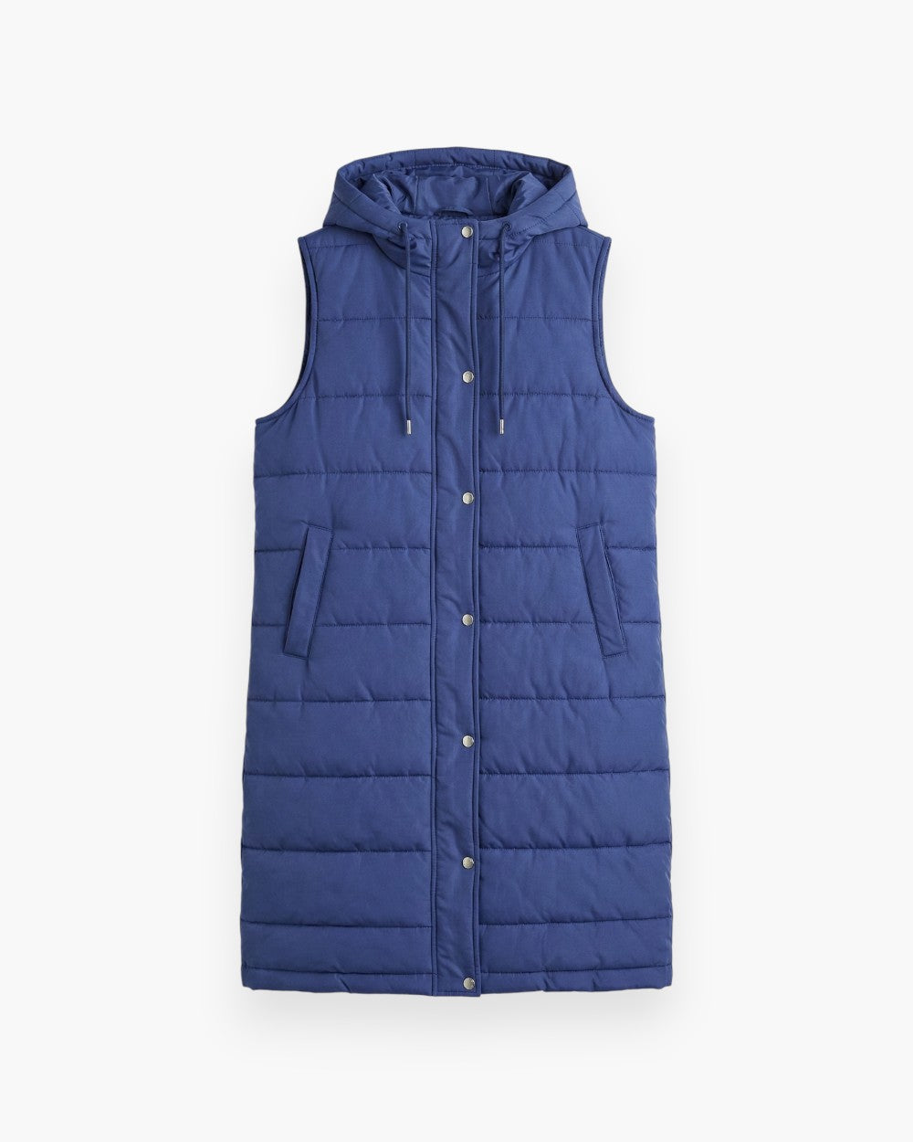Hooded longline puffer vest