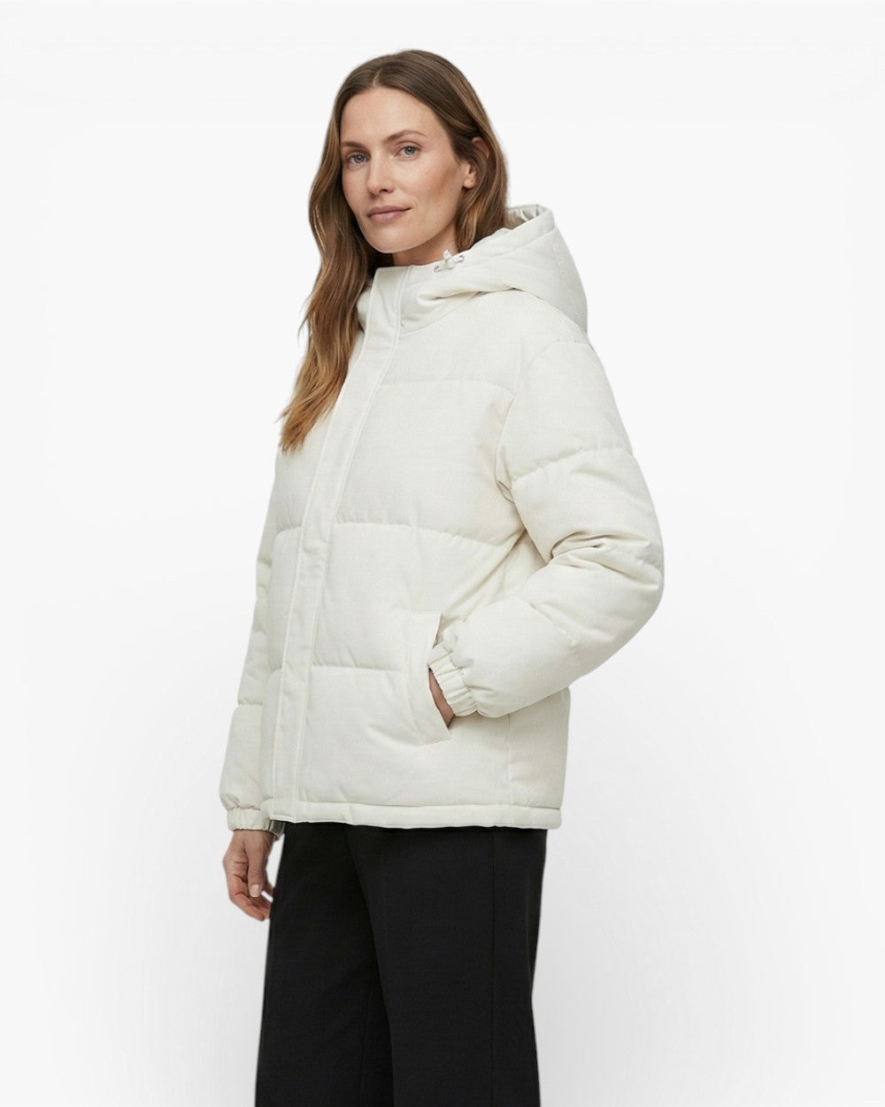 Hooded Puffer Jacket With Side Pockets