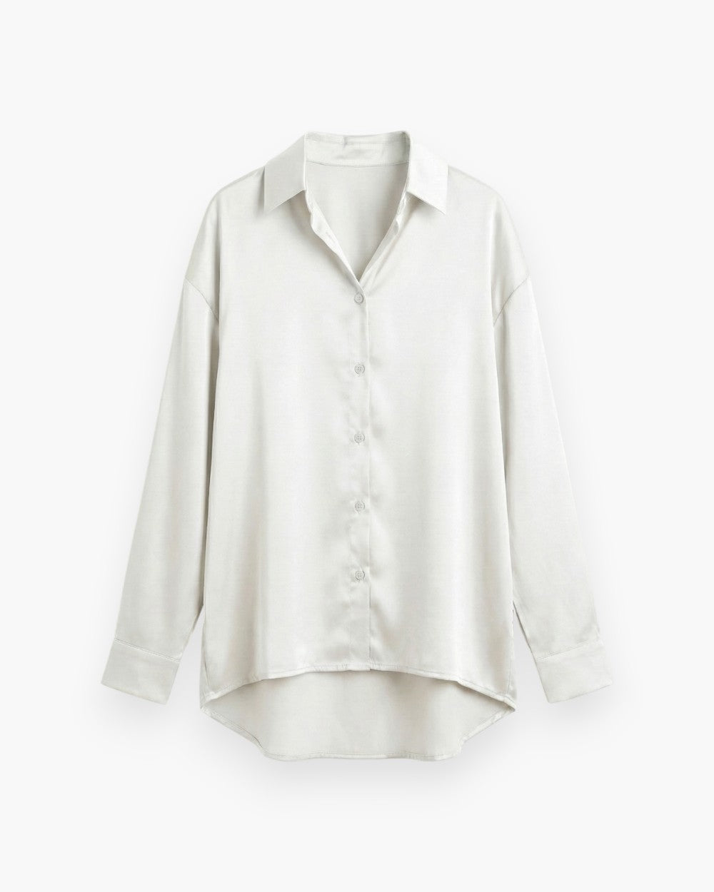 Satin Blouse With High-Low Hem