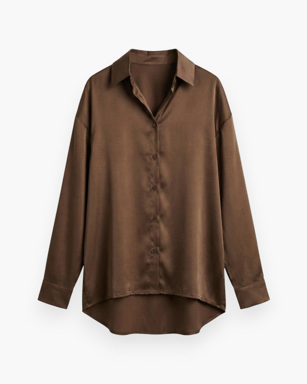 Satin Blouse With High-Low Hem