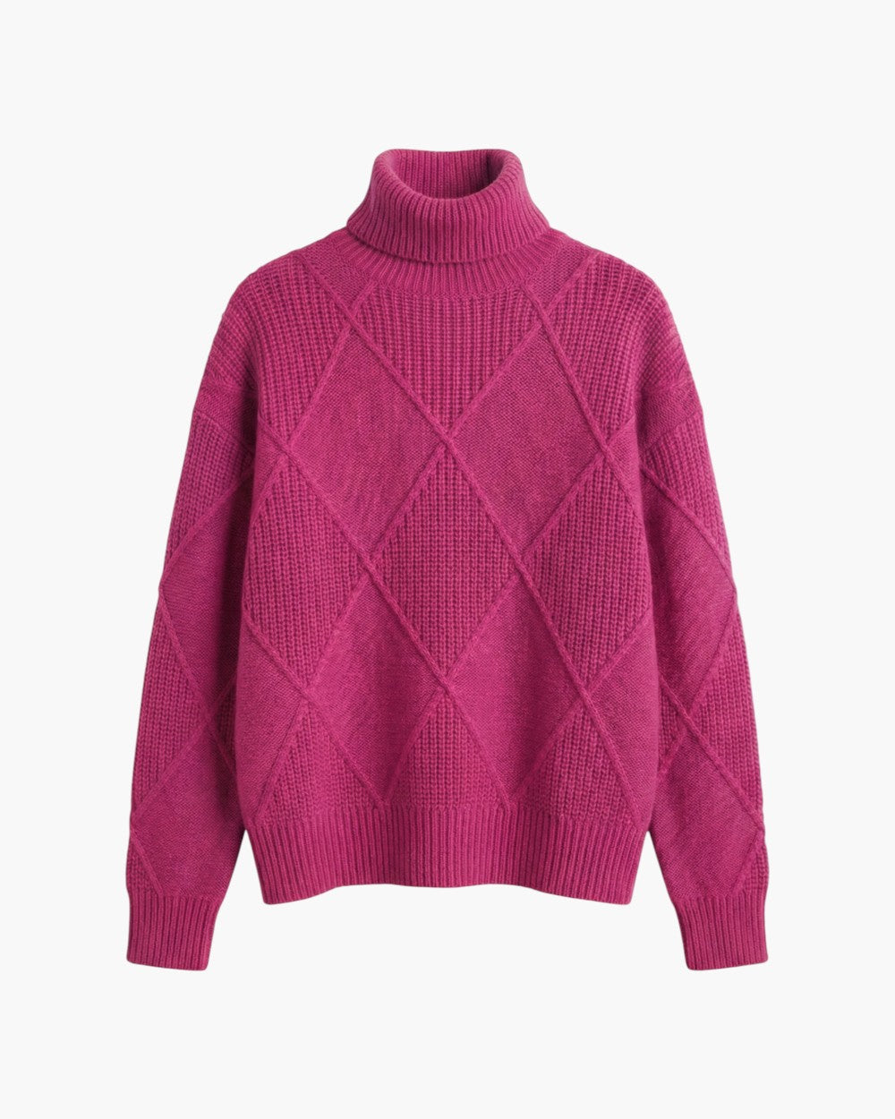 Turtleneck Sweater In Diamond Knit